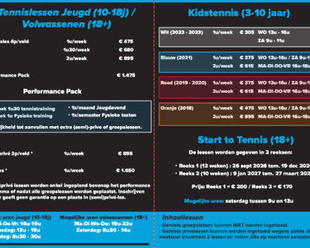 Winterlessen 2026-2027